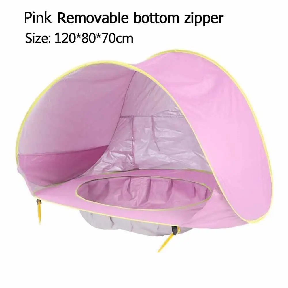 pink removable Детский пляжный тент с защитой от УФ-лучей, детские игрушки, маленький домик, водонепроницаемый тент, портативный тент для бассейна, детские палатки - Цвет: pink removable