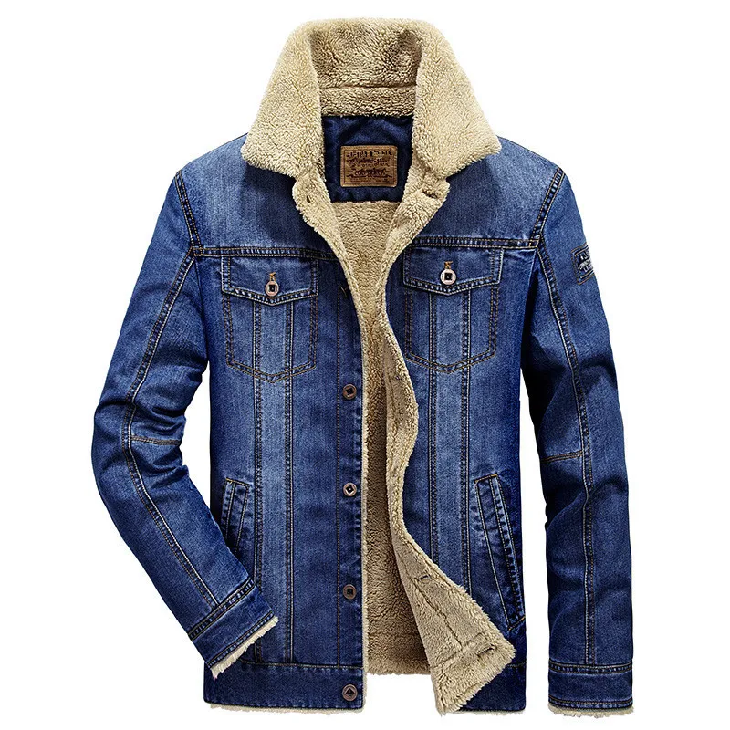 

New Men Jacket and Coats Mens Rodeo Lined Denim Jackets Fashion Mens Jeans Jacket Thicken Warm Winter Outwear Male