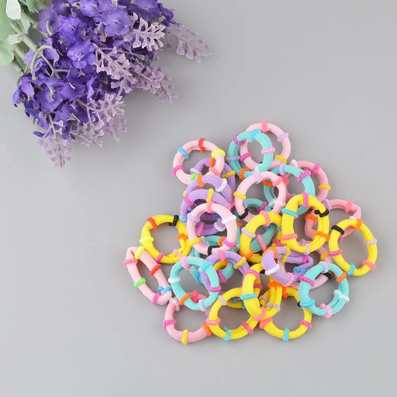 candy line Style 2 50 шт./лот, высококачественные детские эластичные резинки для волос для девочек, модные бесшовные кольца для полотенец, Диаметр 2,5 см, головные уборы, с фабрики - Цвет: candy line Style 2