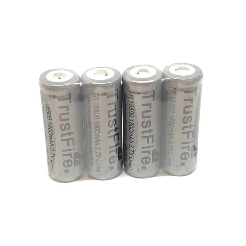 

5pcs/lot TrustFire Protected TR 18500 3.7V 1800mAh Rechargeable Battery Lithium Batteries with PCB Board For E-cigarettes Torch