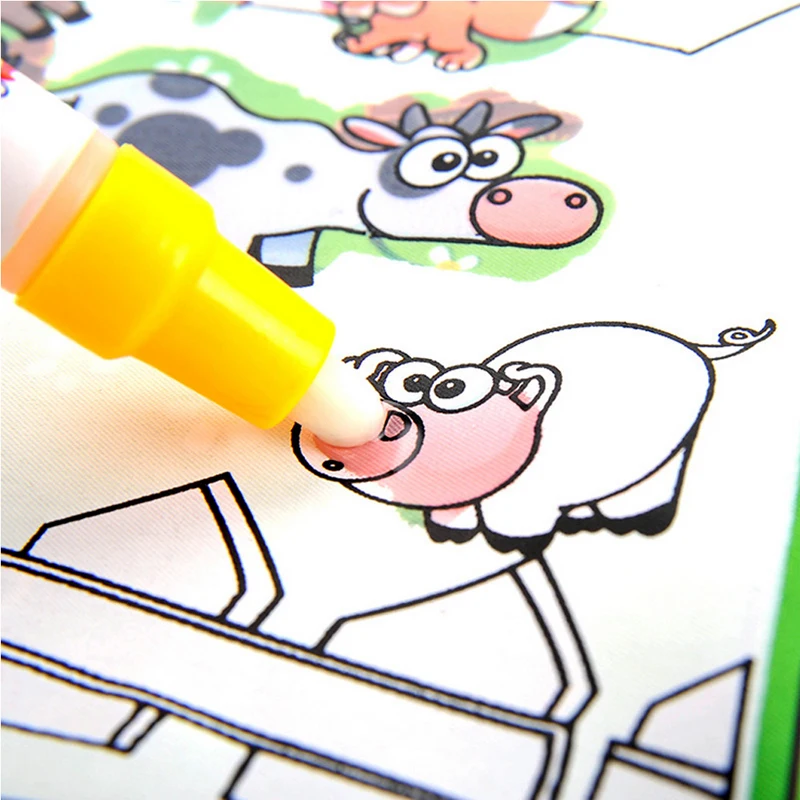 Новая детская Волшебная книга для рисования водой с ручкой животных | Игрушки и
