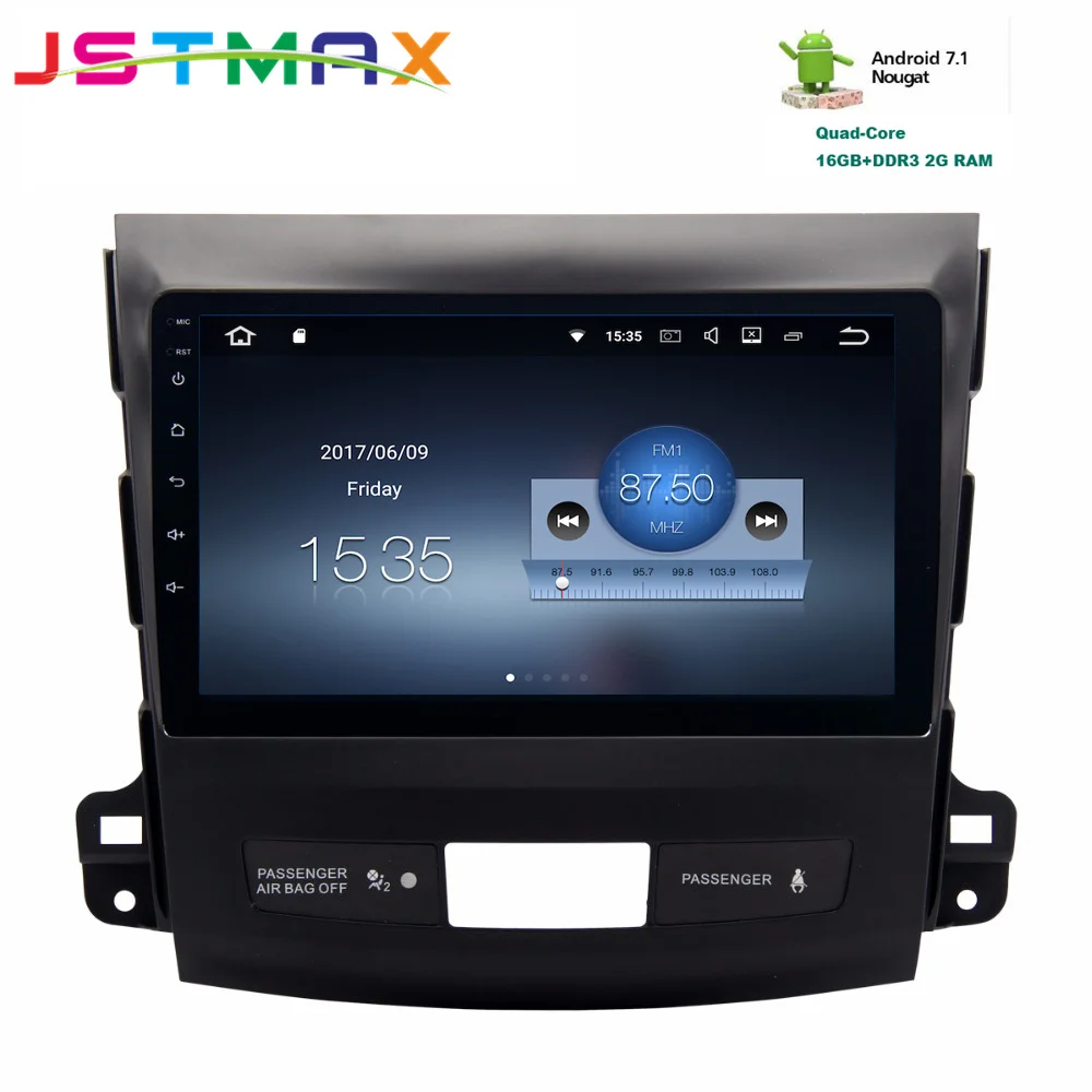 JSTMAX 9 &quotAndroid 7 1 Автомобильный gps радио плеер для Mitsubishi Outlander 2007 2011 с