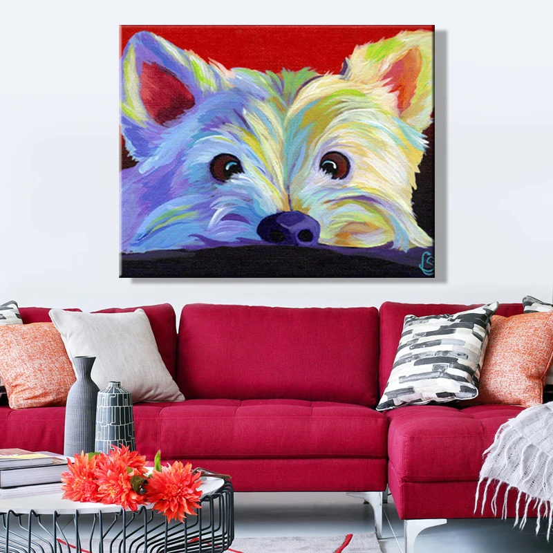 Рисуй по номеру Wall art живописи номерам собака будет учинением массовых