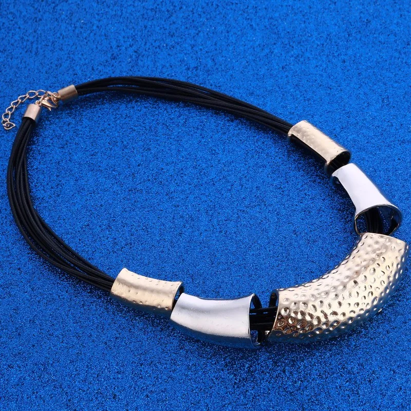 Новинка, длинное ожерелье, s воротник, Gros Collares Bib, массивная женская кожаная веревка, колье, ожерелье, винтажное массивное ожерелье, бусы, ювелирное изделие