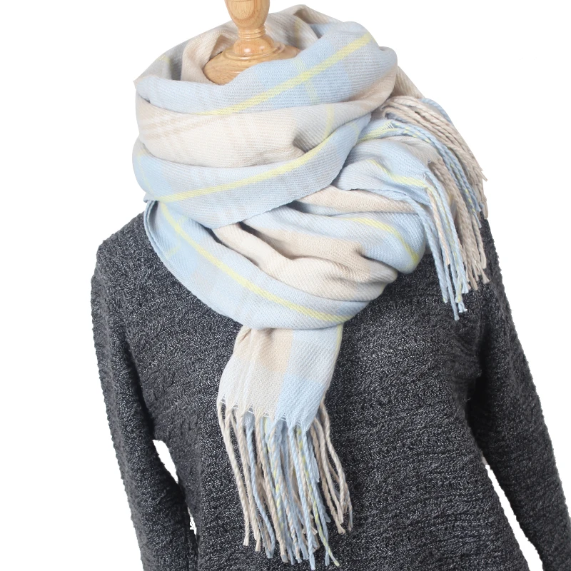 

Cashmere Scarf 2020 Pashmina Scarf Women Tassels Scarves Wraps Autumn Winter Blanket Shawls plaid scarves YR004