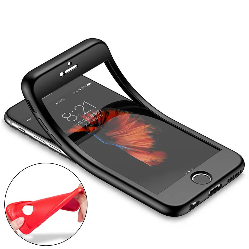 Матовый чехол для телефона из ТПУ с полным покрытием 360 градусов Apple iPhone 6 7 6S Plus