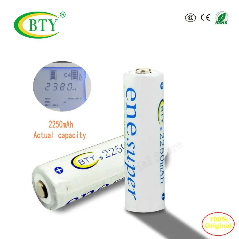 4 шт./упак. BTY AA Батарея 2250Mah + 4PCS/Pack AAA 900mAh перезаряжаемая батарея 704A3 Ni MH зарядное