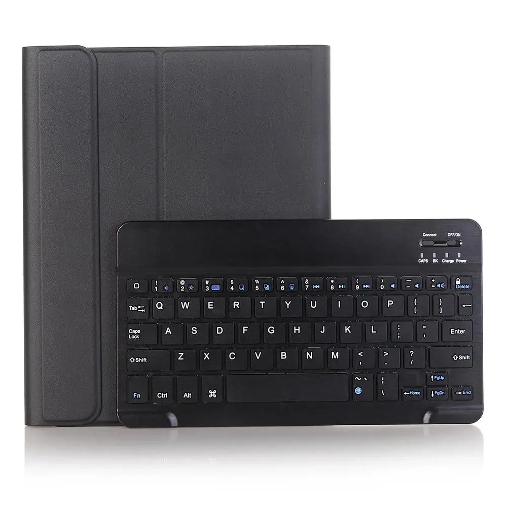 Black with Black Для iPad чехол с клавиатурой и карандашом для iPad 9,7 5th 6th Generation Air 1 2 Русский Испанский чехол для клавиатуры - Цвет: Black with Black