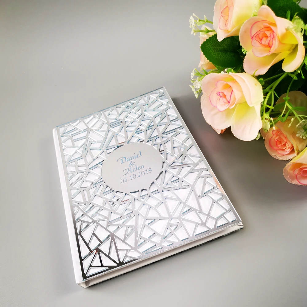 Свадебная Гостевая книга с индивидуальной подписью овальная белая пустая