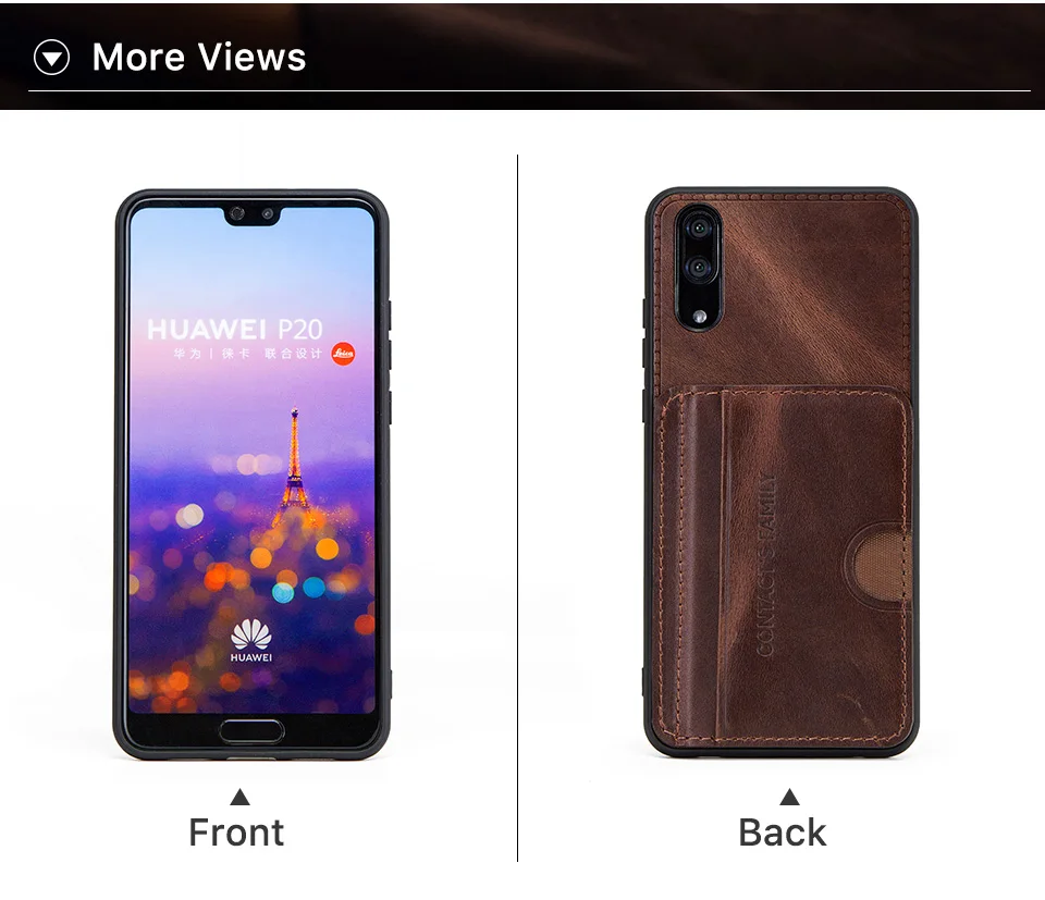 Чехол для huawei P20, натуральная кожа, задняя крышка, силиконовый защитный чехол для huawei P20 с карманом, гравировка