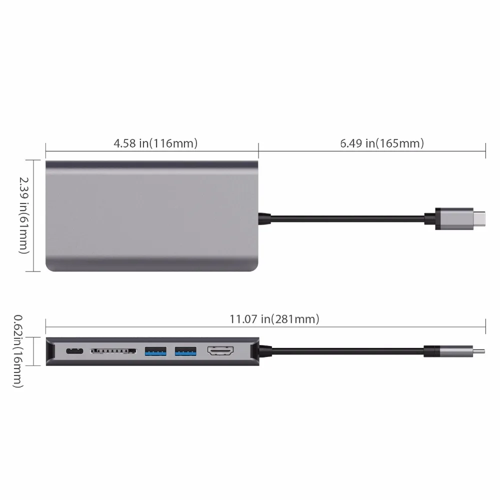 Концентратор Type C USB 4K HDMI VGA RJ45 SD 3 0 ключ для ноутбука или смартфона с портом Thunderbolt