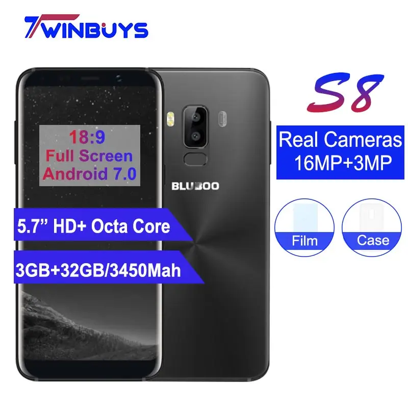 Оригинальный Bluboo S8 5 7 ''Full Дисплей смартфон 4G 3 Гб оперативной памяти