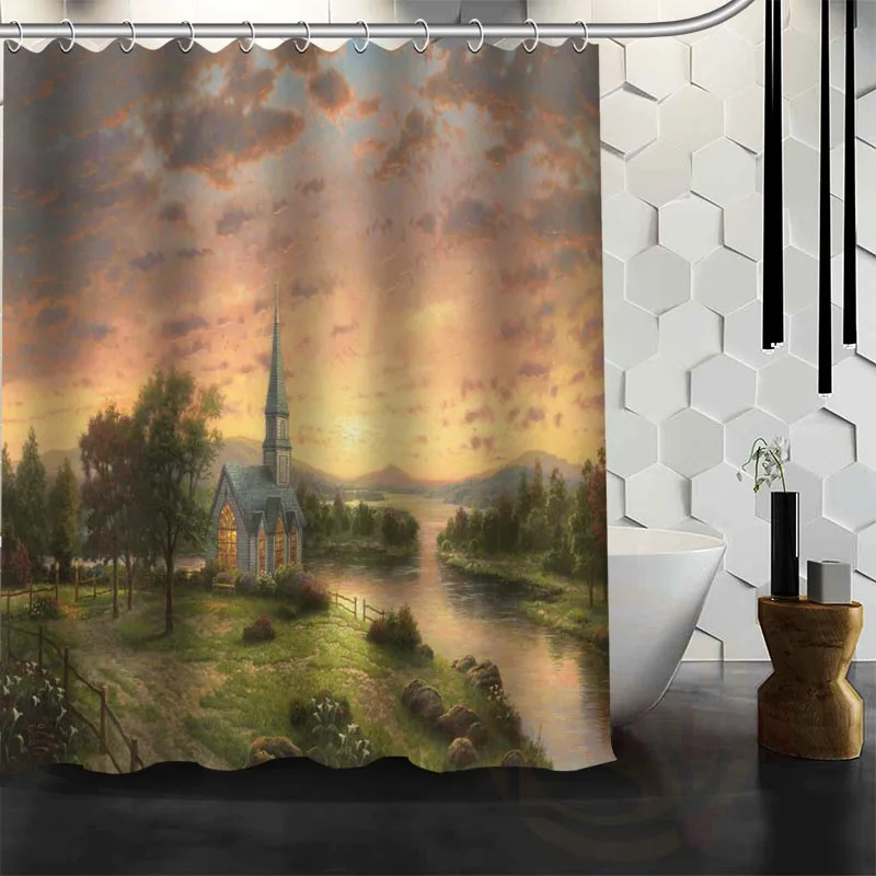 Лучшая Красивая занавеска для душа в родной город на заказ ванной