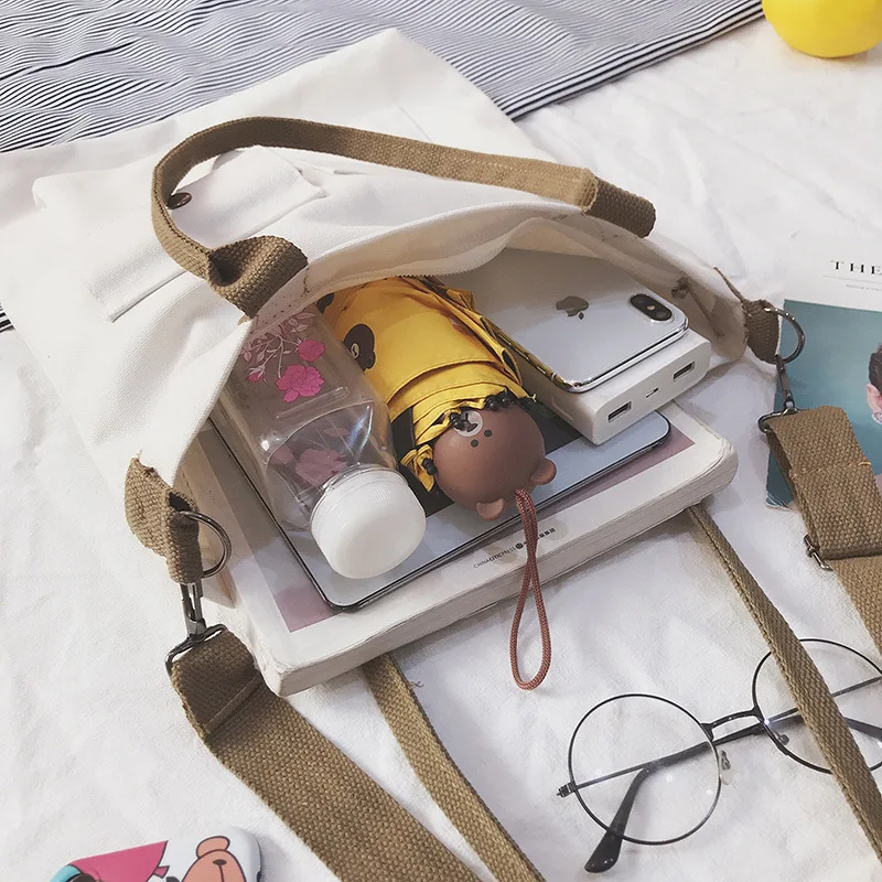 Модные однотонные простые женские холщовые сумки сумки-мессенджеры новинка 2019