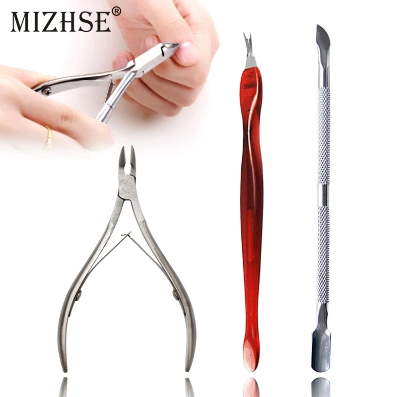 MIZHSE 3 шт./компл. маникюрные инструменты для ногтей набор из нержавеющей стали