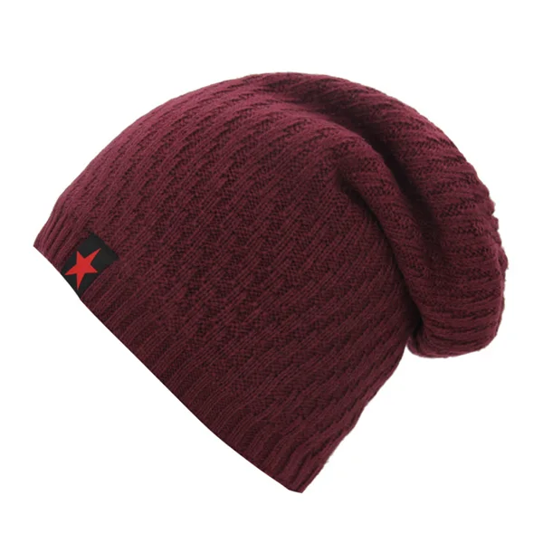 wine red Xlamulu Skullies Beanies, вязаная шапка, зимние шапки для мужчин и женщин, шапка, теплая, мешковатая, мужская шапка, шапки, утолщенная маска Skullies - Цвет: wine red