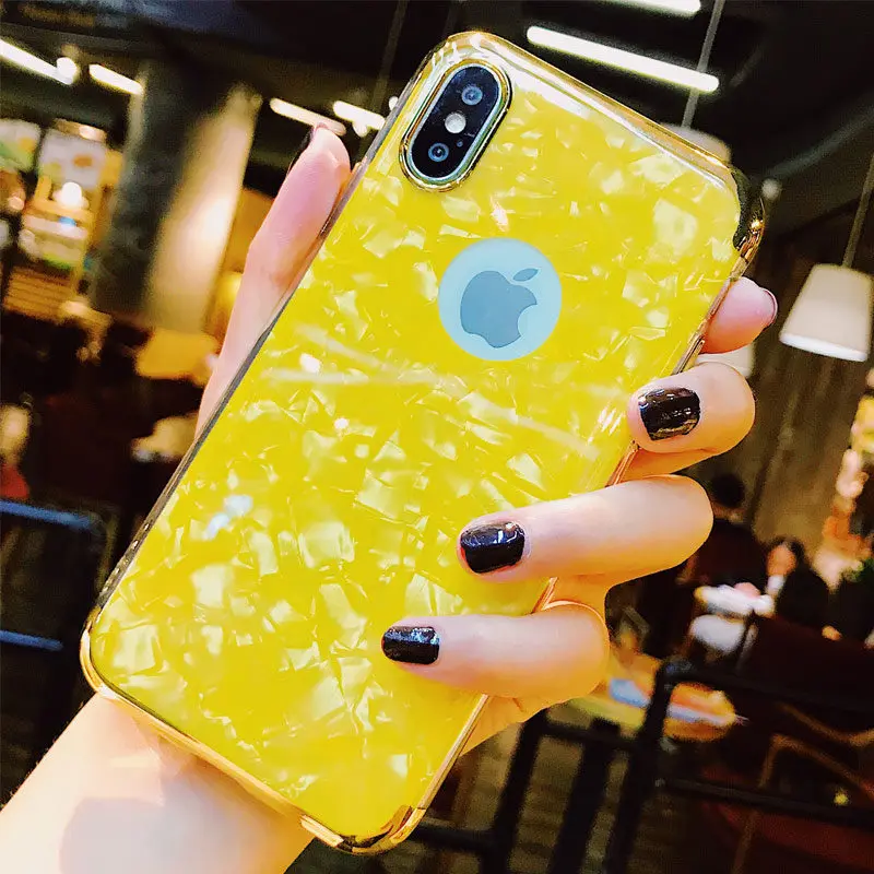 Модные чехлы для iPhone XR XS Max Покрытие Bling раковины Чехол мягкий ТПУ силиконовый