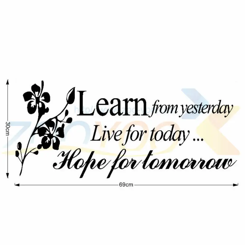 Learn of Yesterday Live For Today Наклейка на стену ZooYoo8112 декоративная adesivo де parede Съемная