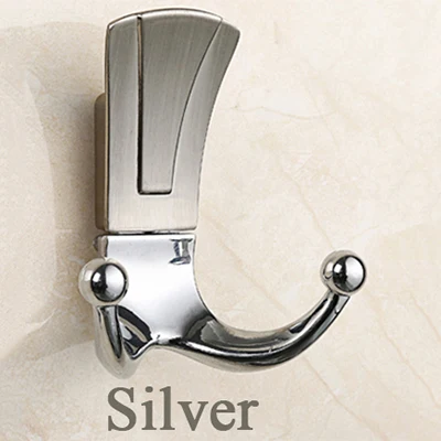 Silver Настенные вешалки для ванной комнаты, 2 крючка, настенные крючки для халатов, настенные вешалки, крючки для пальто, аксессуары для ванной комнаты, мебельная фурнитура - Цвет: Silver