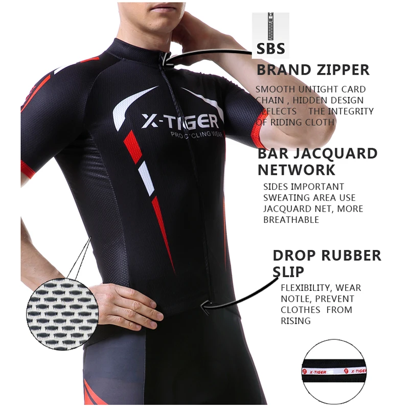 X-TIGERAnti-UV Summer Cycling Clothing 100% Polyester Sportswears Jersey MTB Bicycle Racing Bike Clothes | Спорт и развлечения