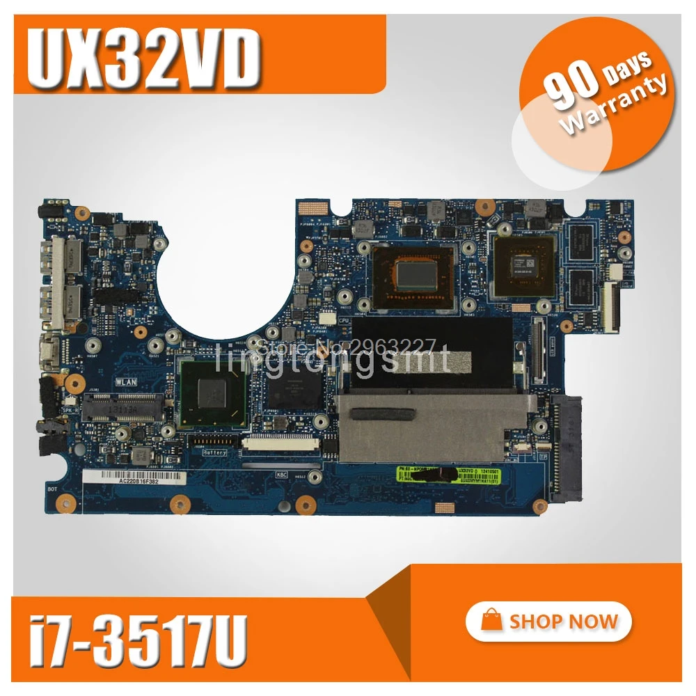 UX32VD материнская плата REV2.2 i7 3517 2G память для For Asus UX32V ноутбука UX32VD|motherboard for asus|ux32vd