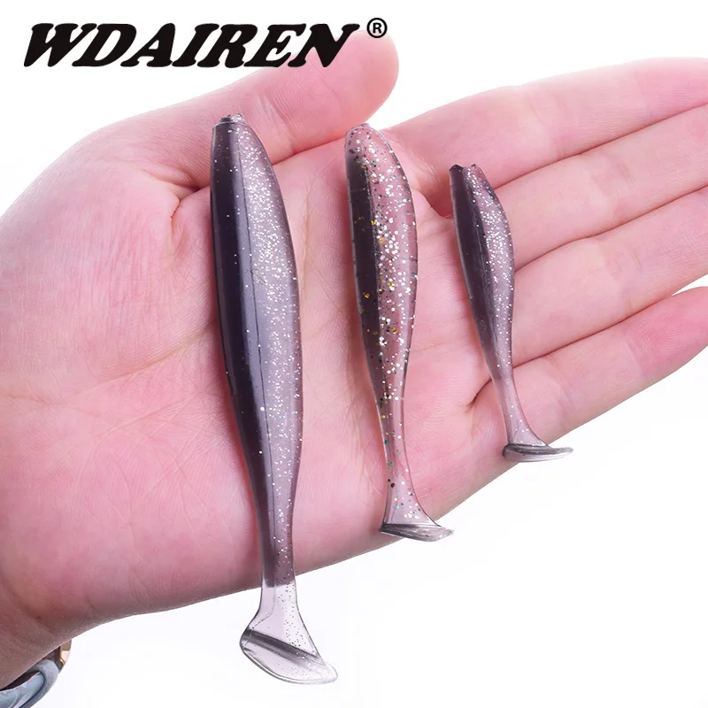 Proleurre Shad Worm Soft Bait 95mm 75mm 50mm T Tail Jigging Wobblers Fishing Lure Tackle Bass Pike Aritificial Silicone Swimbait