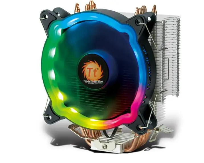Кулер для процессора Thermaltake Rainbow D400P(мультиплатформа/Поддержка AM4/4 тепловая трубка/светодиодный RGB вентилятор/mute/интеллектуальный контроль температуры - Цвет лезвия: 5 color