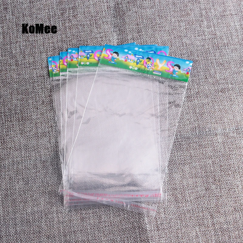 

8x12+3cm OPP Bags with Hanging hole Clear Transparent OPP Bag Packing Plastic Bag Self Adhesive Seal waterproof OPP TOYs Bags