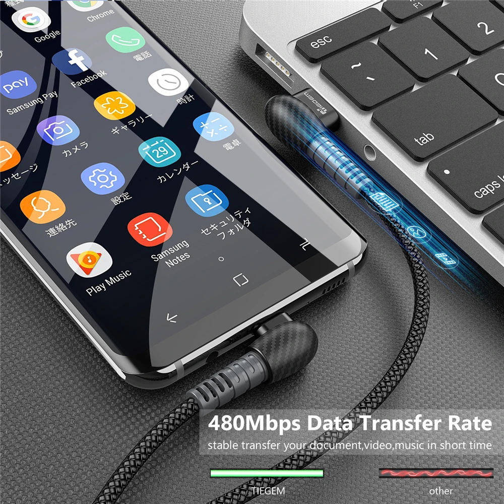 Кабель Micro USB TIEGEM 2 А кабель для быстрой зарядки и синхронизации данных Samsung Galaxy C5 1