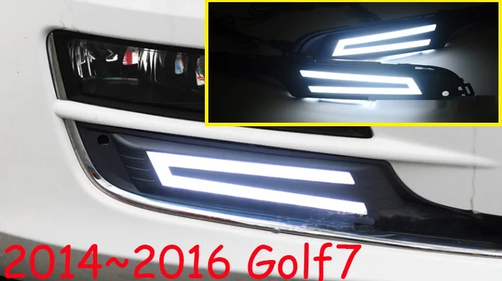 Год для vw Golf7 Дневной светильник Golf 7 автомобильные аксессуары светодиодный DRL головной светильник для Golf7 противотуманный светильник