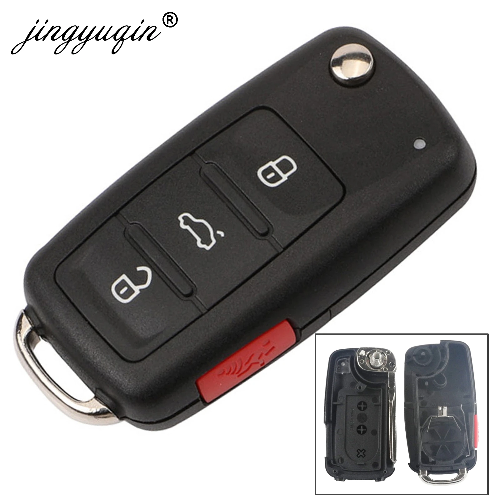 Чехол для ключей jingyuqin 30 шт. VW Tiguan Golf Sagitar Polo MK6 Touareg удаленное складывание 2/3/4