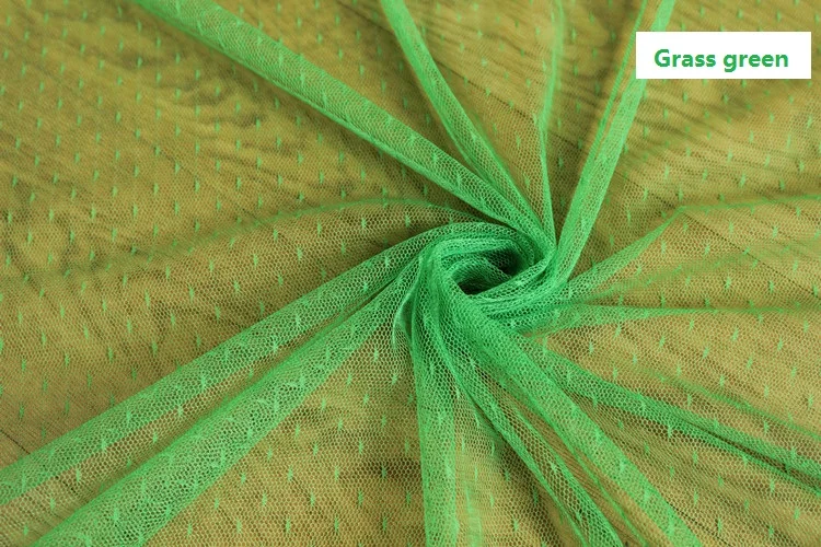 Сетчатая кружевная ткань с вышивкой в горошек для платья из тонкой марли