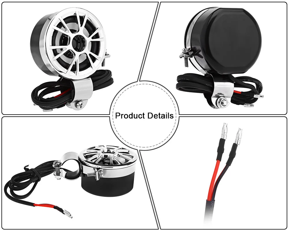 12 V мотоциклов покрытие Рог Электрический Мотоцикл установке динамик мотор MP3