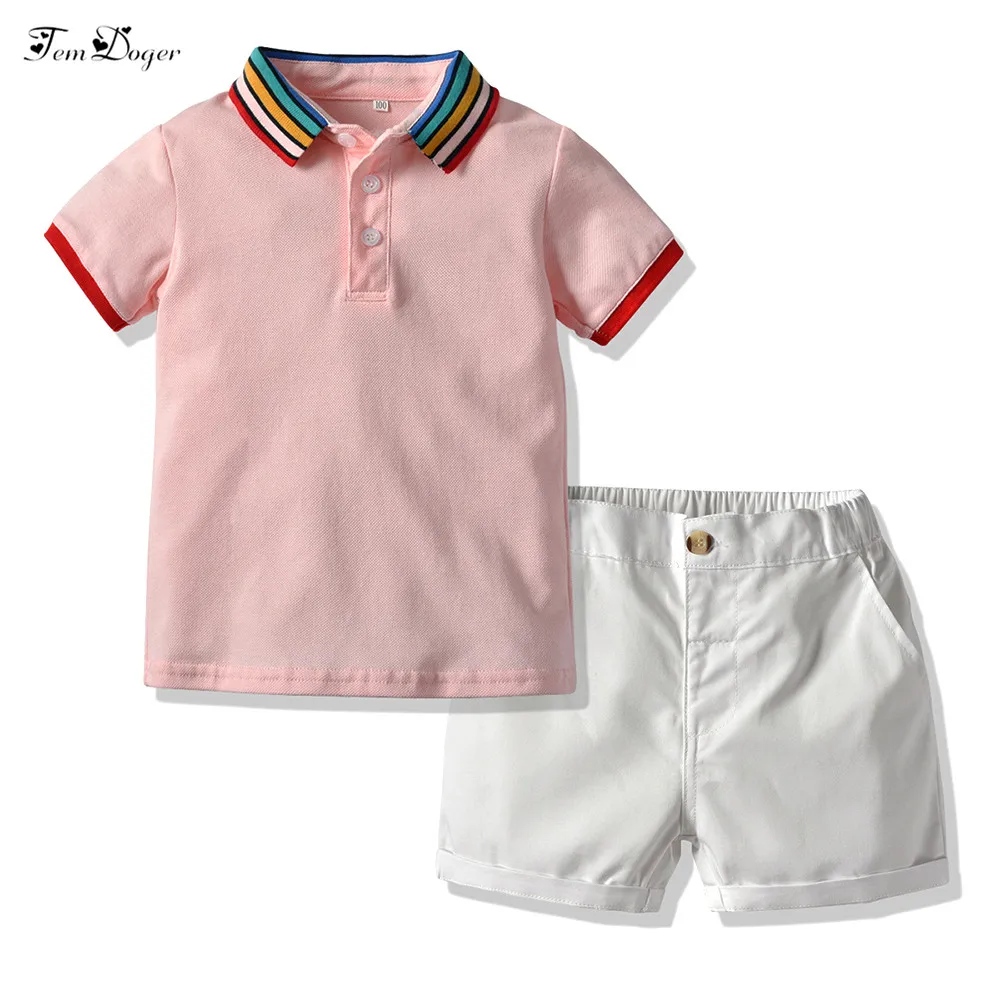 Tem Doger Boy Clothing Set 2019 Summer Kids Boys Clothes Suit Shorts Sleeve Tops+Shorts 2PCS Outfits Children Casual Tracksuit | Детская