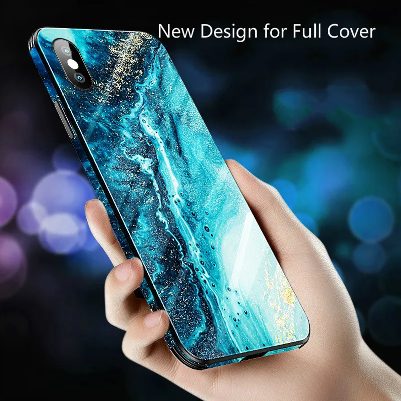 Роскошный чехол для телефона iphone 7 8 6 S plus закаленное стекло сверхпрочная защита