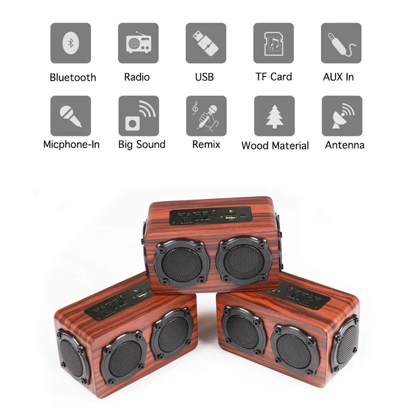 Ihens5 X7 портативный беспроводной динамик стерео деревянные Bluetooth колонки