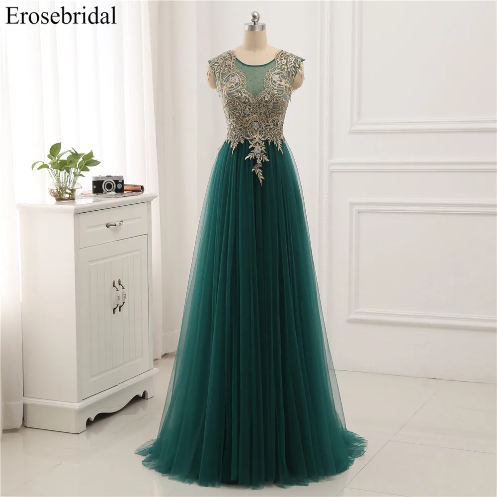 Женское вечернее платье с драпировкой Erosebridal золотистое кружевное