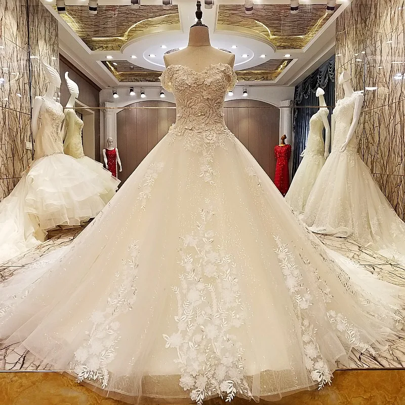 Свадебное платье с вырезом лодочкой кружево аппликация бисером vestidos longos