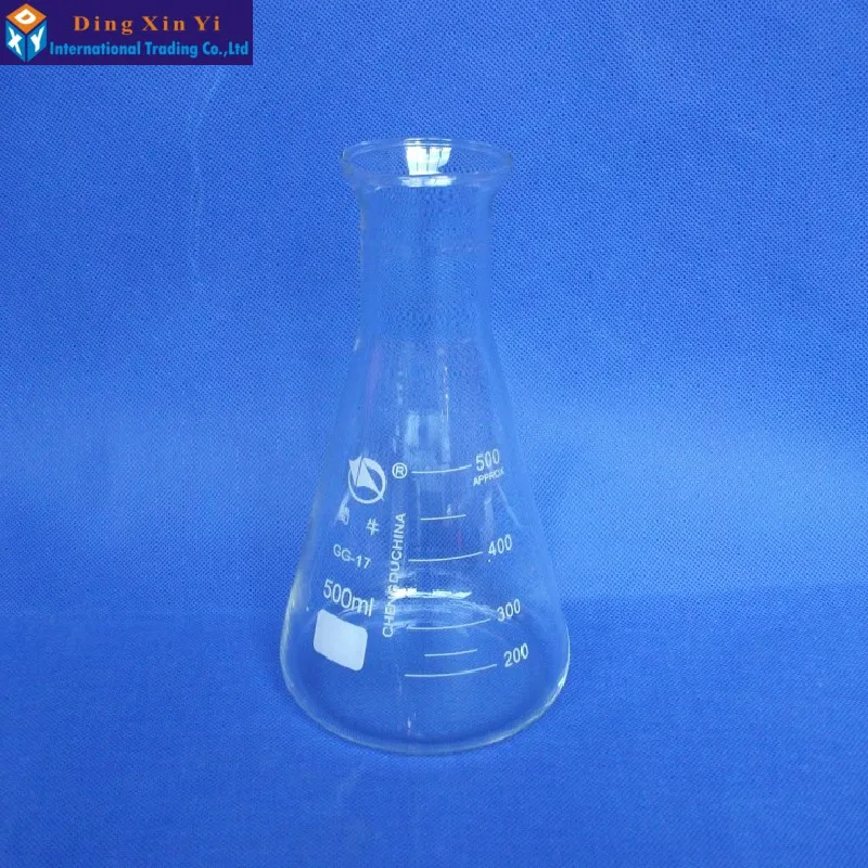 

Стеклянная колба Erlenmeyer 500 мл, лабораторные треугольные колбы, GG17