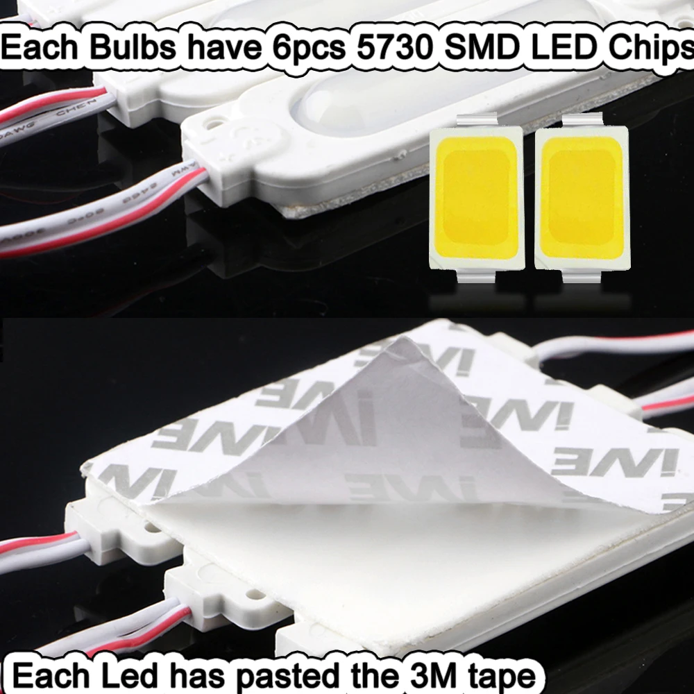 20 шт. LSL 5730 6SMD светодиодные полосы для автомобиля IP65 декоративный светильник Предупреждение ющий светильник DRL водонепроницаемый светящийся знак для автомобиля светильник