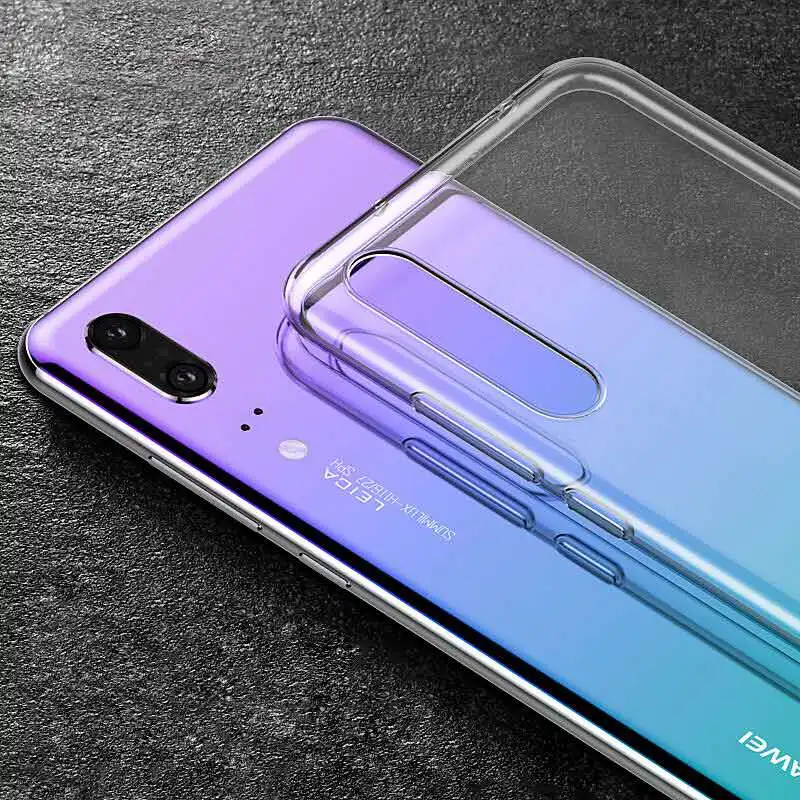 Ультратонкий Прозрачный чехол из ТПУ для Huawei P20 P30lite P30 Pro прозрачный мягкий Sinicon