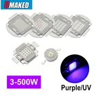 Светодиодный УФ-чип высокой мощности, 360Nm 375Nm 385Nm 395Nm 405Nm UVA UVB световые бусины 3 5 10 20 30 50 100 Вт матрица 3D