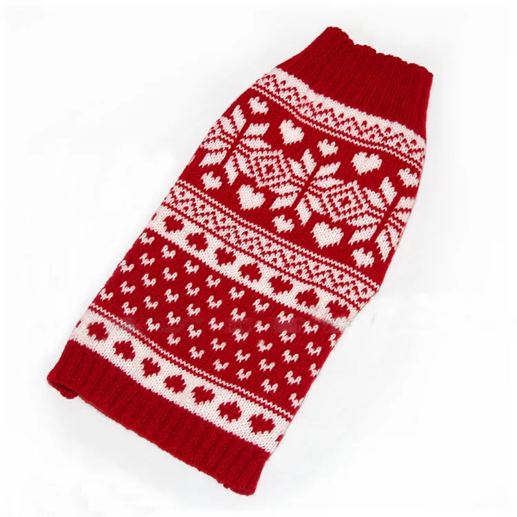 2017 Christmas Red Floral Sweet Autumn/winter Small Dog Clothes Princess Snowflake Sweaters for Dogs | Дом и сад