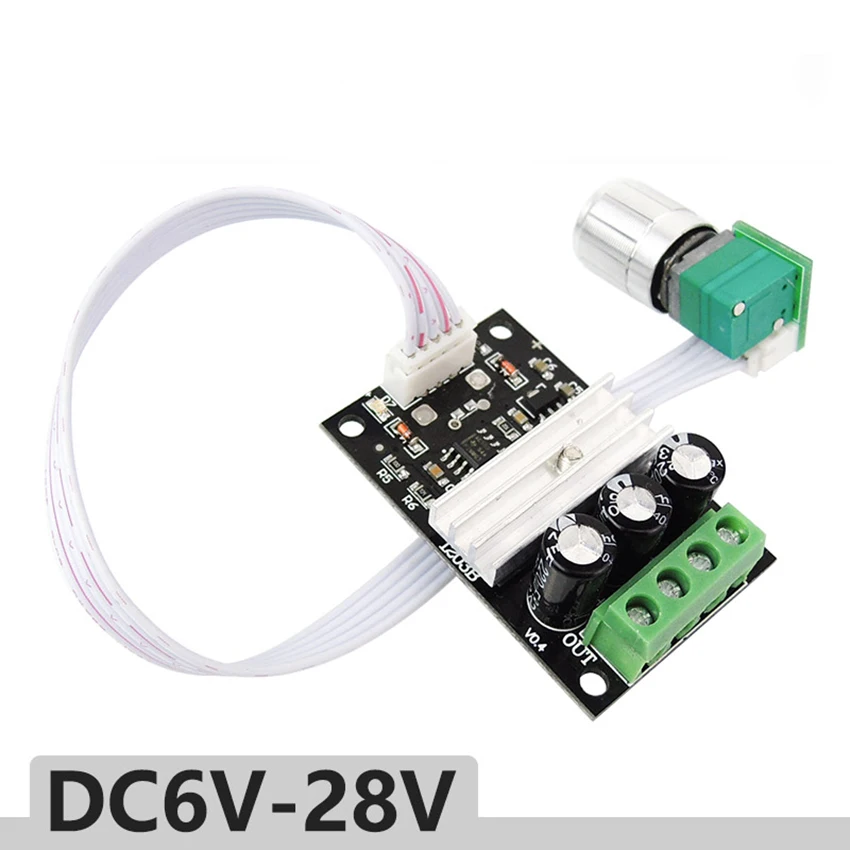 Регулятор скорости PWM DC щеточный регулятор двигателя 6 в 12 В 24 28 3 А с выключателем