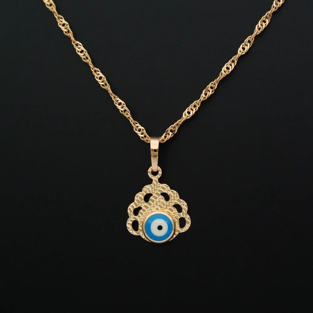 

Gold Blue Eye Pendant Necklace Women Costume Jewelry Making DIY Charm Pendentif Femme Colgantes Gioielli Oog Hanger N0208