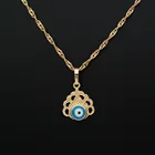 Золотой кулон с голубыми глазами жемчужное ожерелье женский костюм для изготовления украшений своими руками Шарм Pendentif Femme канделябры, Gioielli негабаритные вешалка N0208