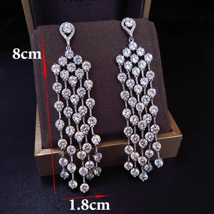 A318A элегантные длинные Позолоченные каплевидные серьги с квадратными для