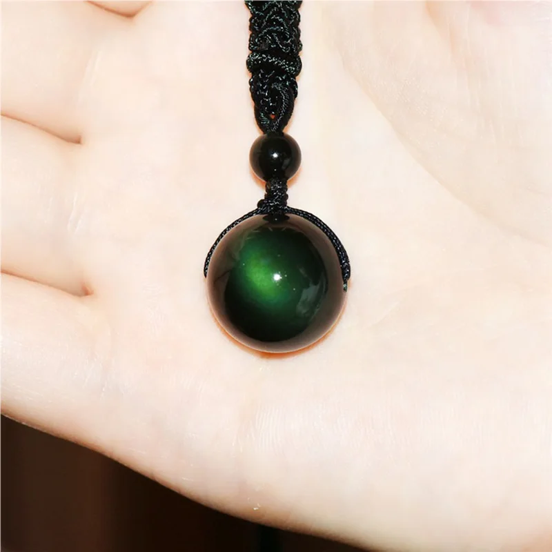 Подвески из натурального камня для женщин и мужчин черный обсидиан радужные