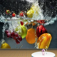 custom 3d wallpaper modern creative fruit falling in water mural restaurant kitchen abstract backdrop wall cloth wall coverings