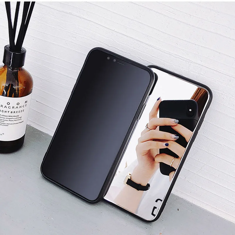 Стеклянный зеркальный чехол для мобильных телефонов чехлы iPhone X 7 6 S 8 Plus XR XS MXA i